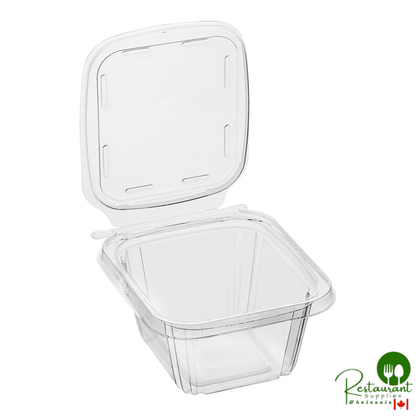 Inline Plastics Safe-T-Fresh 16 oz. Tamper-Resistant, Tamper-Evident Rectangular Hinged Container with Flat Lid - 240/Case