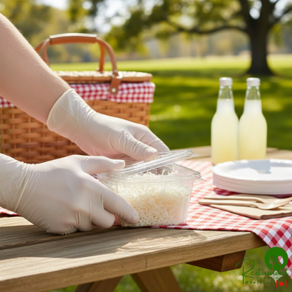 Inline Plastics Safe-T-Fresh 16 oz. Tamper-Resistant, Tamper-Evident Rectangular Hinged Container with Flat Lid - 240/Case