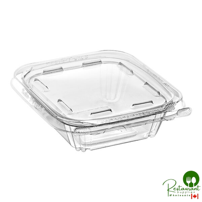 Inline Plastics Safe-T-Fresh 8 oz. Tamper-Resistant, Tamper-Evident Rectangular Hinged Container with Flat Lid - 240/Case