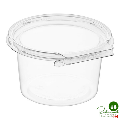 Inline Plastics Safe-T-Fresh 16 oz. Tamper-Resistant, Tamper-Evident Round Hinged Container with Flat Lid - 300/Case