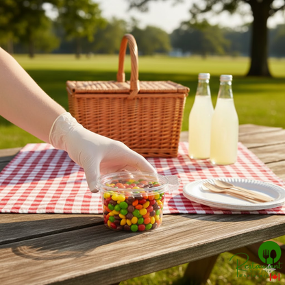 Inline Plastics Safe-T-Fresh 16 oz. Tamper-Resistant, Tamper-Evident Round Hinged Container with Flat Lid - 300/Case