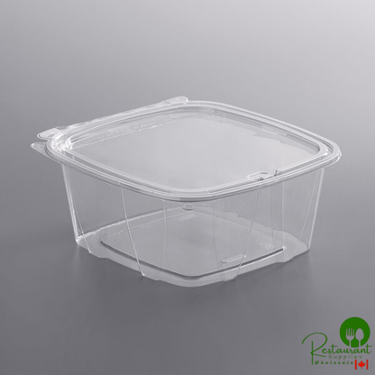 Dart ClearPac SafeSeal 48 oz. Tamper-Resistant, Tamper-Evident Hinged Container with Flat Lid - 200/Case