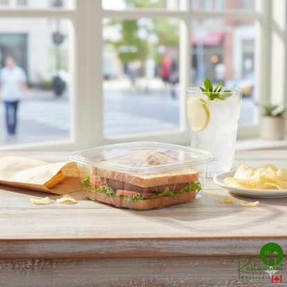 Dart ClearPac SafeSeal 48 oz. Tamper-Resistant, Tamper-Evident Hinged Container with Flat Lid - 200/Case