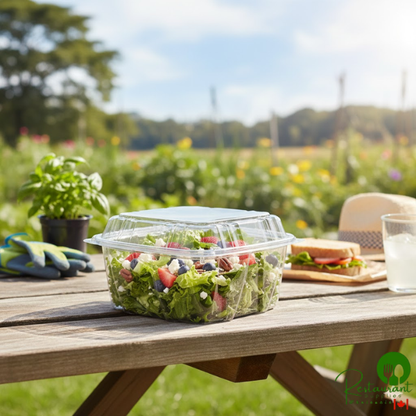 Dart ClearPac SafeSeal 64 oz. Tamper-Resistant, Tamper-Evident Hinged Container with Flat Lid - 200/Case