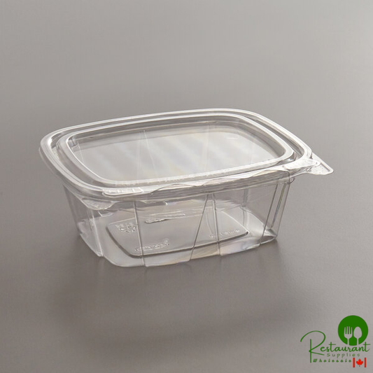 Dart ClearPac SafeSeal 12 oz. Tamper-Resistant, Tamper-Evident Hinged Container with Flat Lid - 200/Case