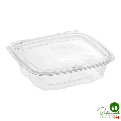 Dart ClearPac SafeSeal 24 oz. Tamper-Resistant, Tamper-Evident Hinged Container with Flat Lid - 200/Case