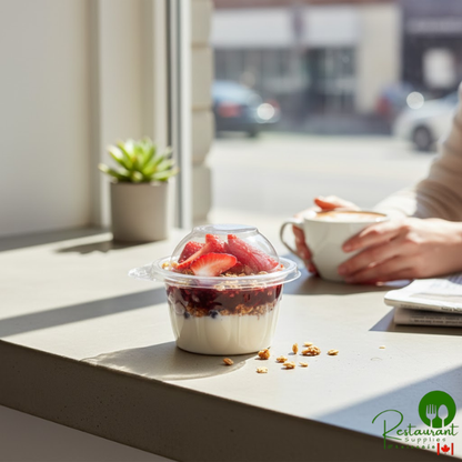 Dart SafeSeal 8 oz. Tamper-Resistant, Tamper-Evident Snack Cup with Dome Lid - 272/Case