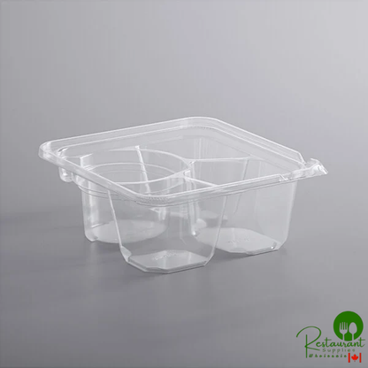 Dart TamperGuard 3-Compartment Tamper-Resistant, Tamper-Evident Container with Well - 300/Case