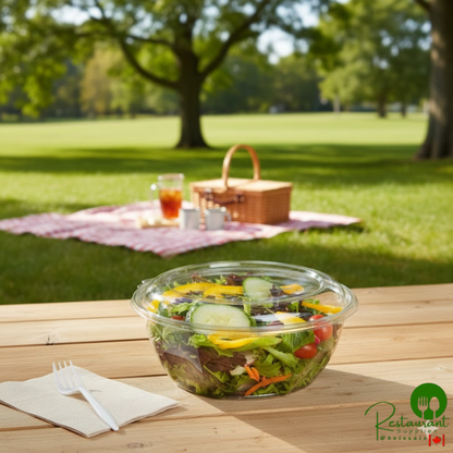 Dart SafeSeal 64 oz. Plastic Tamper-Resistant, Tamper-Evident Bowl with Dome Lid - 100/Case