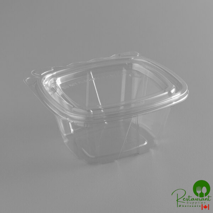 Dart ClearPac SafeSeal 6 oz. Tamper-Resistant, Tamper-Evident Hinged Container with Flat Lid - 400/Case