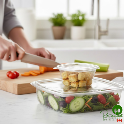 Dart ClearPac SafeSeal 6 oz. Tamper-Resistant, Tamper-Evident Hinged Container with Flat Lid - 400/Case