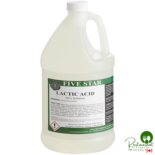 Five Star Chemicals 26-LAC-FS01-04 Lactic Acid 88% Solution pH Adjuster / Flavor Additive 1 Gallon - 4/Case