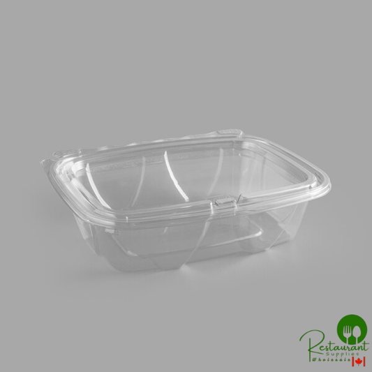 Dart ClearPac SafeSeal 20 oz. Tamper-Resistant, Tamper-Evident Hinged Container with Flat Lid - 200/Case