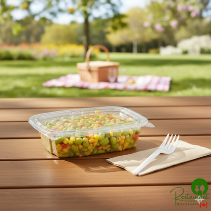 Dart ClearPac SafeSeal 20 oz. Tamper-Resistant, Tamper-Evident Hinged Container with Flat Lid - 200/Case