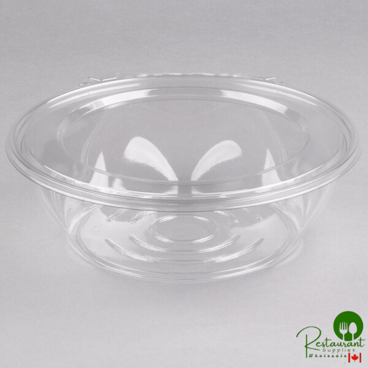 Dart SafeSeal 48 oz. Plastic Tamper-Resistant, Tamper-Evident Bowl with Flat Lid - 100/Case