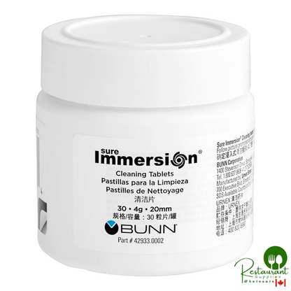 Bunn 42933.0002 30-Count 4 Gram Cleaning Tablets for Sure Immersion Brewers