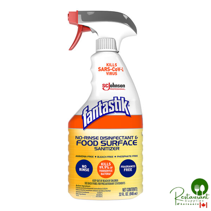 SC Johnson fantastik® 354125 32 oz. No-Rinse Disinfectant and Food Surface Sanitizer - 8/Case