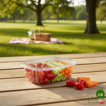 Dart ClearPac SafeSeal 24 oz. Tall Tamper-Resistant, Tamper-Evident Hinged Container with Flat Lid - 200/Case