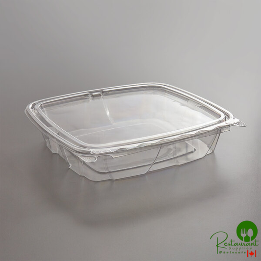 Dart ClearPac SafeSeal 35 oz. Tamper-Resistant, Tamper-Evident Hinged Container with Flat Lid - 200/Case