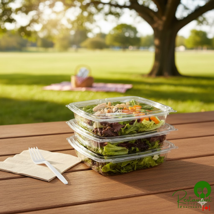 Dart ClearPac SafeSeal 35 oz. Tamper-Resistant, Tamper-Evident Hinged Container with Flat Lid - 200/Case