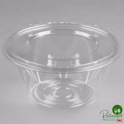 Dart SafeSeal 32 oz. Plastic Tamper-Resistant, Tamper-Evident Bowl with Flat Lid - 150/Case