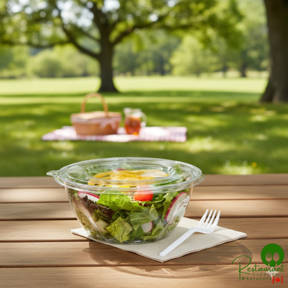 Dart SafeSeal 32 oz. Plastic Tamper-Resistant, Tamper-Evident Bowl with Flat Lid - 150/Case