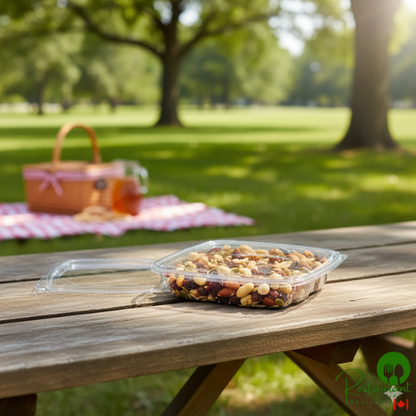 Dart ClearPac SafeSeal 16 oz. Shallow / 20 oz. Clear Tamper-Resistant, Tamper-Evident Hinged Container with Flat Lid - 200/Case