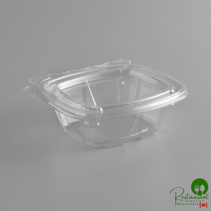 Dart ClearPac SafeSeal 4 oz. Tamper-Resistant, Tamper-Evident Hinged Container with Flat Lid - 400/Case