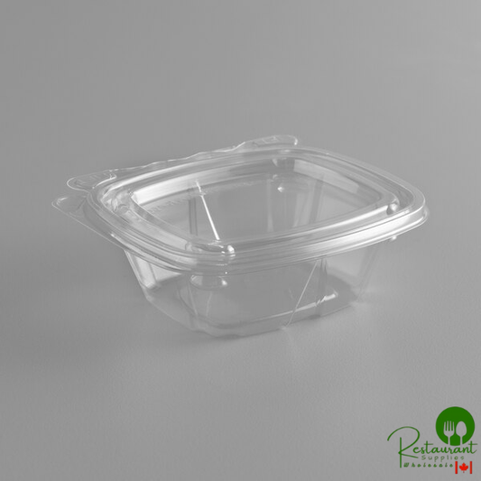 Dart ClearPac SafeSeal 4 oz. Tamper-Resistant, Tamper-Evident Hinged Container with Flat Lid - 400/Case