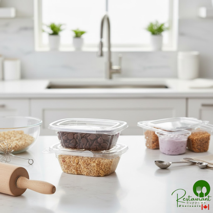 Dart ClearPac SafeSeal 4 oz. Tamper-Resistant, Tamper-Evident Hinged Container with Flat Lid - 400/Case