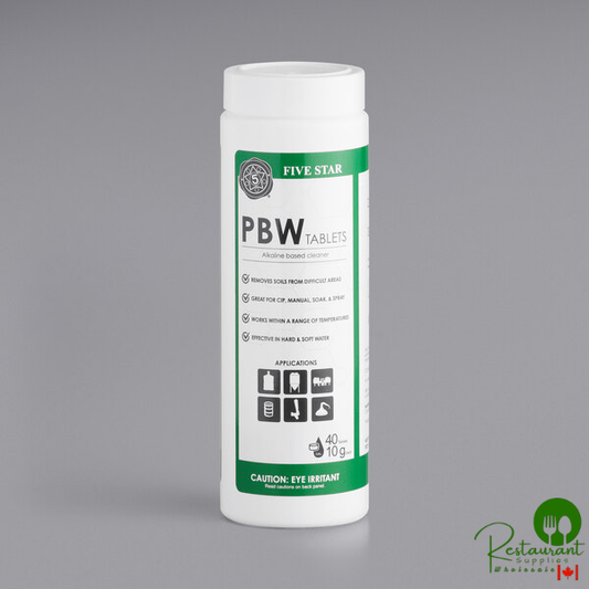 Five Star Chemicals 26-PB90-FS040-12 PBW Non-Caustic Brewery 10 Gram Cleaning Tablet 40 Count - 12/Case