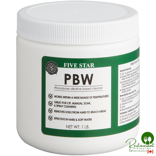 Five Star Chemicals 26-PBW-FS01-12 PBW Non-Caustic Alkaline Brewery Cleaning Powder 1 lb. - 12/Case