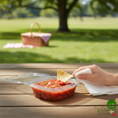 Dart ClearPac SafeSeal 8 oz. Tamper-Resistant, Tamper-Evident Hinged Container with Flat Lid - 200/Case