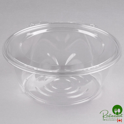 Dart SafeSeal 64 oz. Plastic Tamper-Resistant, Tamper-Evident Bowl with Flat Lid - 100/Case