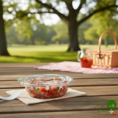 Dart SafeSeal 8 oz. Plastic Tamper-Resistant, Tamper-Evident Bowl with Flat Lid - 240/Case