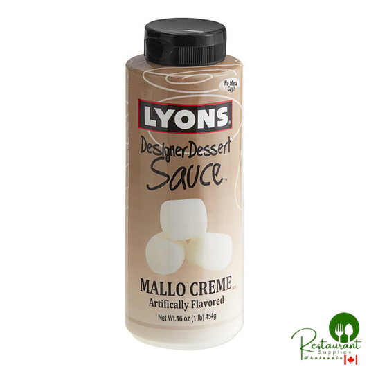 Lyons Designer Dessert Mallo Creme Flavoring Sauce 12 fl. oz. (16 oz.) - 12/Case