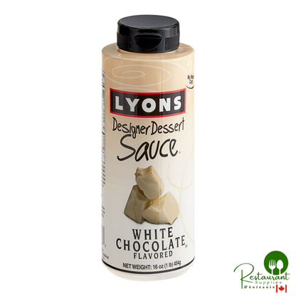 Lyons Designer Dessert White Chocolate Flavoring Sauce 12 fl. oz. (16 oz.) - 12/Case