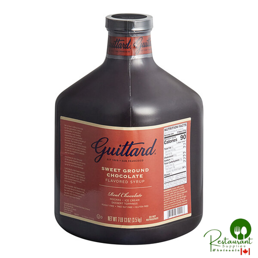 Guittard Sweet Ground Dark Chocolate Flavoring Sauce 101 fl. oz. - 4/Case