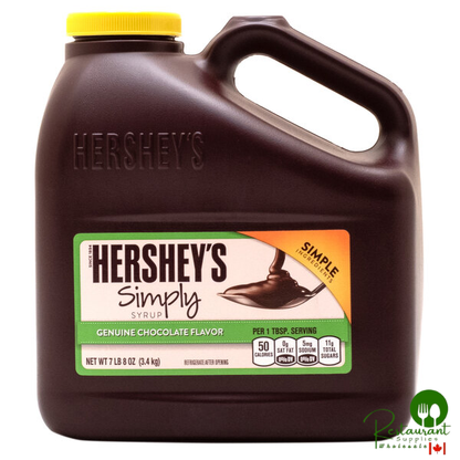 HERSHEY'S SIMPLY Chocolate Syrup Jug 7.5 lb - 6/Case