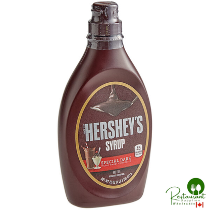 HERSHEY'S Special Dark Chocolate Syrup 21.09 fl. oz. (22 oz.) - 12/Case