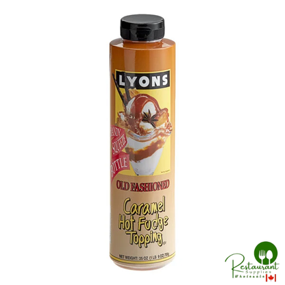 Lyons Old Fashioned Caramel Hot Fudge Topping 18 fl. oz. (25 oz.) - 12/Case