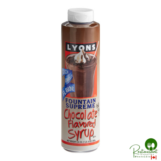Lyons Fountain Supreme Chocolate Syrup 18 fl. oz. (24 oz.) - 24/Case