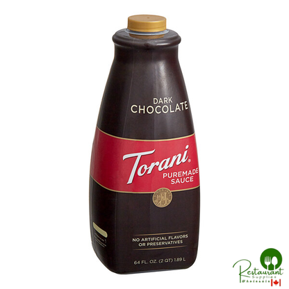 Torani Puremade Dark Chocolate Flavoring Sauce 64 fl. oz. - 4/Case