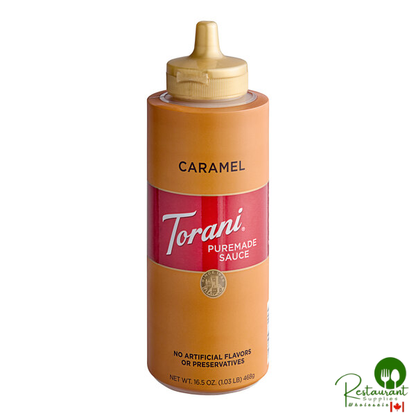 Torani Puremade Caramel Flavoring Sauce 12 fl. oz. (16.5 oz.) - 4/Case