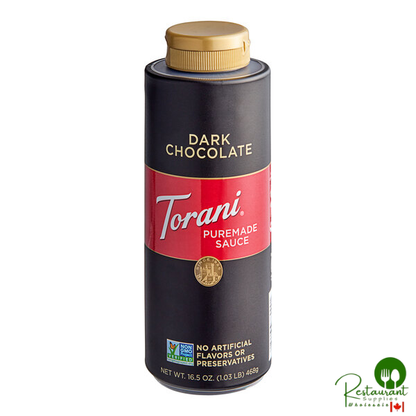 Torani Puremade Dark Chocolate Flavoring Sauce 12 fl. oz. (16.5 oz.) - 4/Case