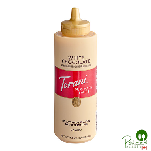 Torani Puremade White Chocolate Flavoring Sauce 12 fl. oz. (16.5 oz.) - 4/Case