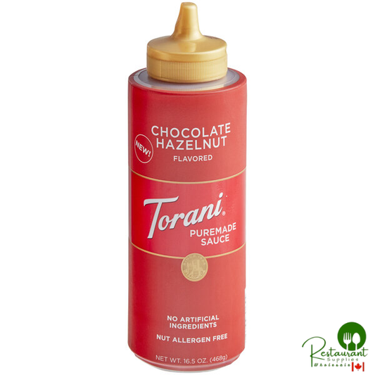 Torani Puremade Chocolate Hazelnut Flavoring Sauce 12 fl. oz. (16.5 oz.) - 4/Case