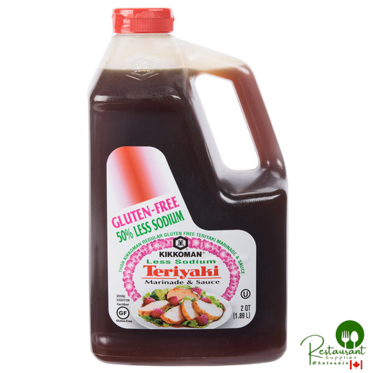 Kikkoman .5 Gallon Less Sodium Gluten-Free Teriyaki Marinade and Sauce - 6/Case