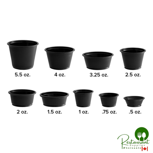 Choice 2 oz. Black Plastic Souffle Cup / Portion Cup - 100/Pack