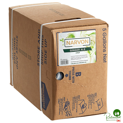 Narvon Ginger Ale Beverage / Soda Syrup 5 Gallon Bag in Box
